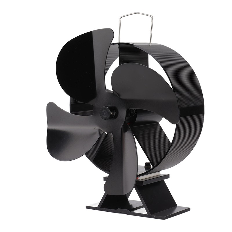 Heat Powered Stove Fan Aluminum Alloy 4 Blades Strong Wind
