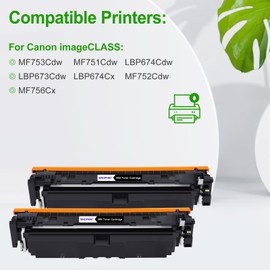 SINOPRINT 069 069H Black Toner Cartridge Replacement for Canon 069 Toner Cartridge for Canon imageCLASS MF753Cdw MF751Cdw LBP674Cdw Series Printer Ink 2-Pack Black