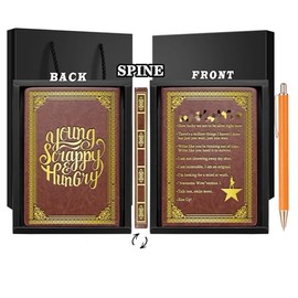 WHLBHG Music Gifts Broadway Quote Journal Notebook Musical Theatre Gift Musical Gift Music Broadway Fans Gifts,150Sheets,300 Pages,A5 Notebook With A Random Color Pen (Broadway-brown)