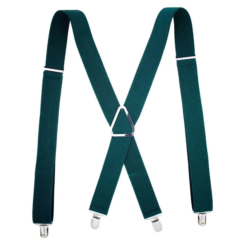 Heavy Duty Suspenders for Men – Adjustable 2-Inch Elastic X-Back