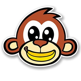 2 x Cheeky Money Banana Vinyl Sticker Decal Skateboard Skate Laptop Bike #5390 (10cm Wide x 8cm Tall)