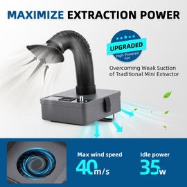BAOSHISHAN Solder Fume Extractor, [New Upgrade] Fume Extractor Wall Mount with Portable Handle, Adjustable Speed Powerful Suction 3 Stage Filter For Welding Soldering Phone Repair