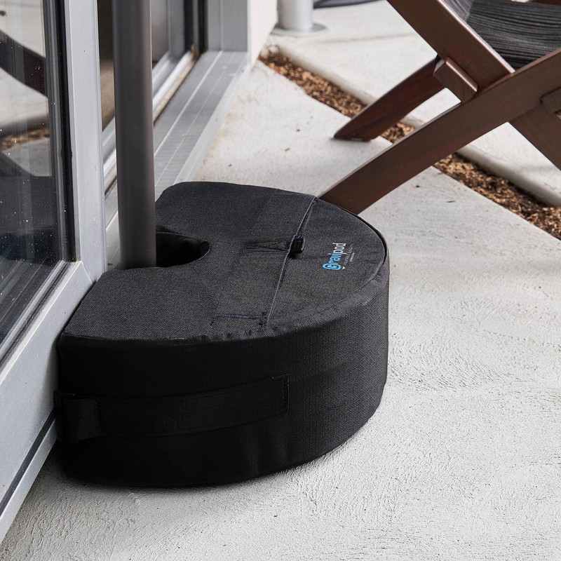 Gravipod Half-Round Umbrella Base Weight Bag - Sand-Fillable Weight for