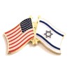 National Country Flag & US Crossed Double Flag Lapel Pins,