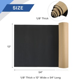 MYFULLY Rollo de esponja de neopreno con calcomanía, hoja de goma de espuma impermeable cortada a múltiples dimensiones y longitudes para almohadilla de golpes, bricolaje, juntas, manualidades (1/8 pulgadas de grosor x 12 pulgadas de ancho x 54 pulgadas 