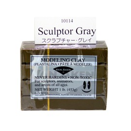 Van Aken Plastalina Modeling Clay Sculptor Gray 1 lb. bar