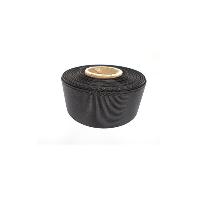 2 metres of 38mm Grosgrain Ribbed Ribbon Black Double Sided
