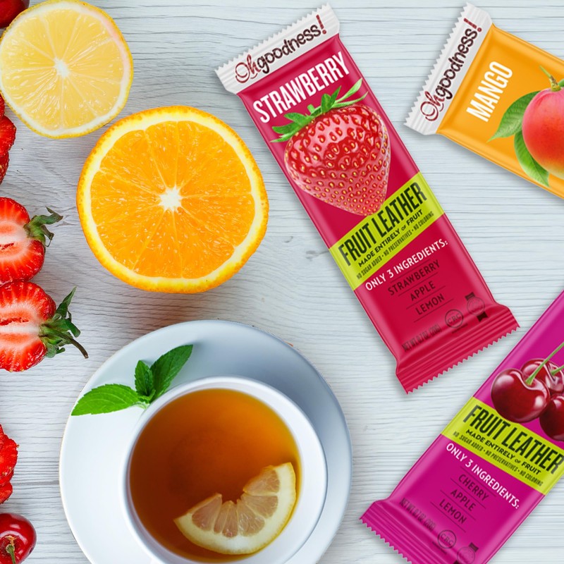 Oh Goodness! Fruit Leather Variety 3 Pack= 18 Count. No