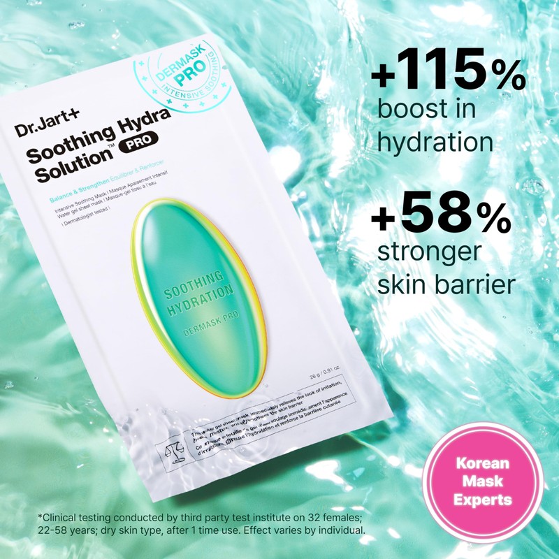 Dr.Jart+ Dermask Soothing Hydra Solution Korean Face Mask for Visibly