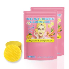 Pack of 80 Turmeric Kojic Acid Cleansing Pads, GCVSE Turmeric Kojic Acid Cleansing Pads - Cleansing and Exfoliating to Improve Skin Dullness and Balance Skin Fat and Water