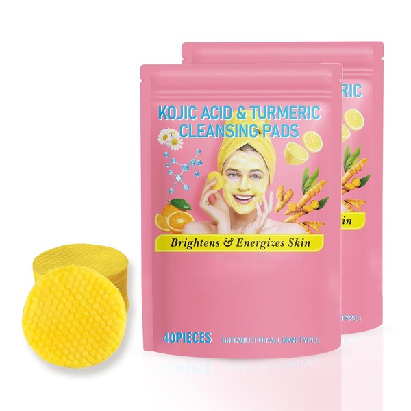 Pack of 80 Turmeric Kojic Acid Cleansing Pads, GCVSE Turmeric