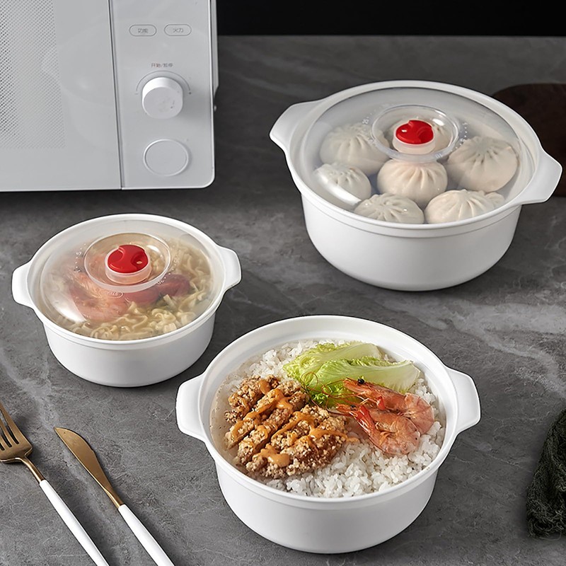 POYIPI Microwave Bowls with Lids Plastic Microwave Safe Bowls Microwave