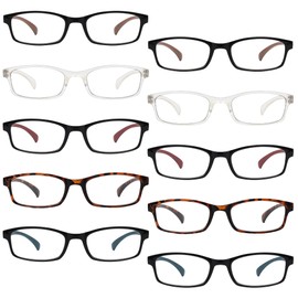Eyekepper 10 Pack Classic Reading Glasses for Women Men Comfort Readers +2.50