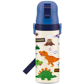 Skater SDC4-A Sports Bottle, Children's, Stainless Steel, Dinosaurus, 15.9 fl oz (470 ml).