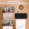 ALANAS Pink Mirror Digital Alarm Clock for Girls & Teens,