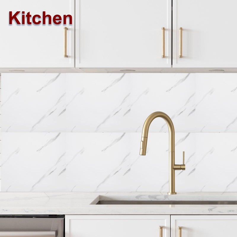 sourcing map 20pcs Peel and Stick Marble Tiles, Waterproof Wall