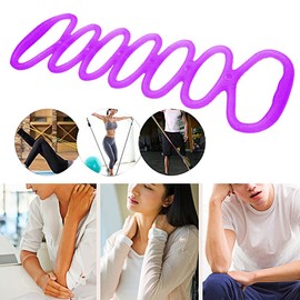7 Ring Stretch and Resistance Exercise Band- Portable Leg Butt Muscle Fitness Band Gymnastic Band- Back, Foot, Leg, Hand Stretcher, Arm Exerciser, Walk at Home Workout Bands(Purple)