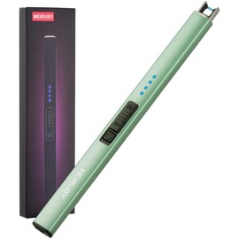 Electric Candle Lighter, Mothers Day Gifts for Mom from Daughter Son, Birthday Gifts for Mom Women Men Wife Sister, Economical Portable Rechargeable USB Arc Windproof Lighters for Candle Camping Kitchen BBQ Daily Use:_Green