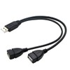Villageboom USB 2.0 Double Plug Male to 2 Female -