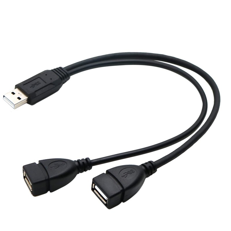 Villageboom USB 2.0 Double Plug Male to 2 Female -