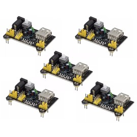 DIGISHUO 5Pcs 3.3V 5V MB102 Breadboard Power Supply Module DC 6.5-12V USB | for Arduino Solderless Bread Board Project