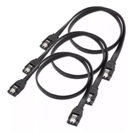 Meiso Cables De Datos Sata 3 Rectos Con Seguro, Paquete De 12 Pzs.