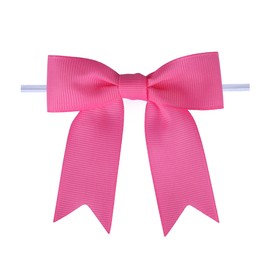 Meseey Premade Grosgrain Ribbon Bows for Treat Bags, 3 Inches, Set (Hot Pink, 30)