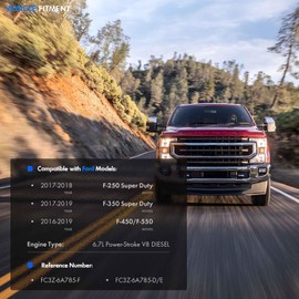 Air Oil Separator Assembly Fit for Ford F250 F350 Super Duty 2017-2019 6.7L Powerstroke Diesel - PCV CCV Vent Valve Engine Crankcase Replaces# FC3Z-6A785-F, FC3Z-6A785-D, FC3Z6A785F - without Sensor