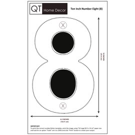 QT Modern House Number - EXTRA LARGE 10 inch BLACK - Stainless Steel (Number 8 Eight), Floating Appearance, Easy to Install and Made of Solid 304 Stainless Steel