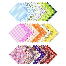 Fabrics for Sewing, Patchwork Fabric - Pack of 50 Cotton Fabric Scraps 20 x 20 cm, Cotton Fabric Patchwork with Random Pattern, Cotton Fabric Fabric Package for Clothing, Curtains, Bedding, DIY Crafts
