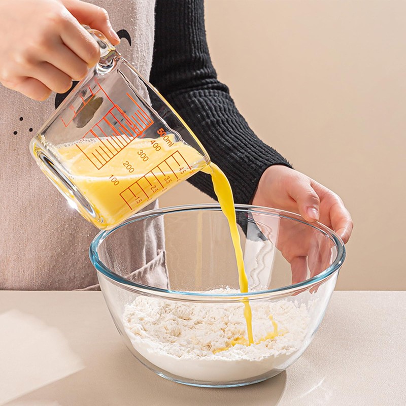 2-Cups Glass Measuring Cups with Lids Set, Measuring Jugs with