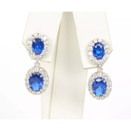 .925 Sterling Silver Dangle Stud Earrings with push back