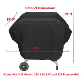 Mini Lustrous Grill Cover Compatible with Coleman Roadtrip Grill Model 285, LXE, LXX, and 225, Outdoor Waterproof Fade-Resistant Replacment Grill Cover, Black