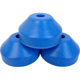 Blue Plastic 7" 45rpm Vinyl Record Dome Adapter, Quantity 3 (45 rpm)