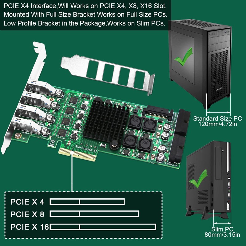 FebSmart Tarjeta PCIE Superspeed 5Gbps USB 3.0 de 8 puertos