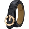 VANNANBA Belts for Genuine Leather with Letter Pinhole Buckle Belt