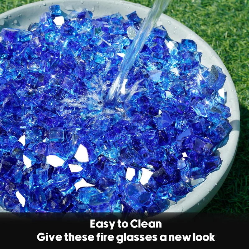 Skyflame 15LB Fire Glass for Propane Fire Pit, 1/2 Inch