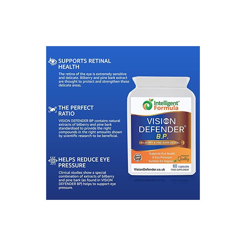 Vision Defender BP Eye Supplement: Bilberry and Pine Bark Extracts