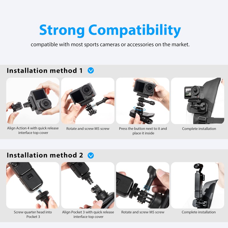 STARTRC PHOTO 360° Adjustable Backpack Clip Mount for DJI Osmo