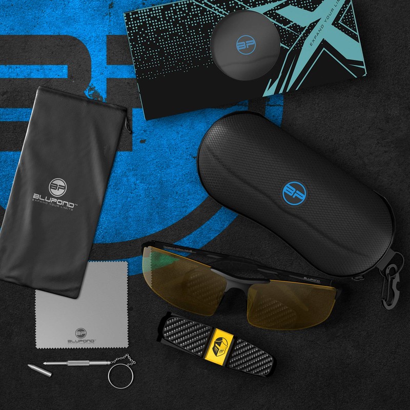 BLUPOND Yellow Glasses for Men/Women - Anti Fog Semi-Polarized Shooting