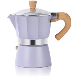 ShanSon Moka Pot Stovetop Espresso Maker 3 Cup 5 oz Italian Coffee Maker Manual Cuban Coffee Percolator Machine Italian Espresso Greca Coffee Maker for Cappuccino or Latte,Purple