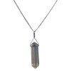VIE Double Point Pencil Pendant, Silver Chain (Opalite)