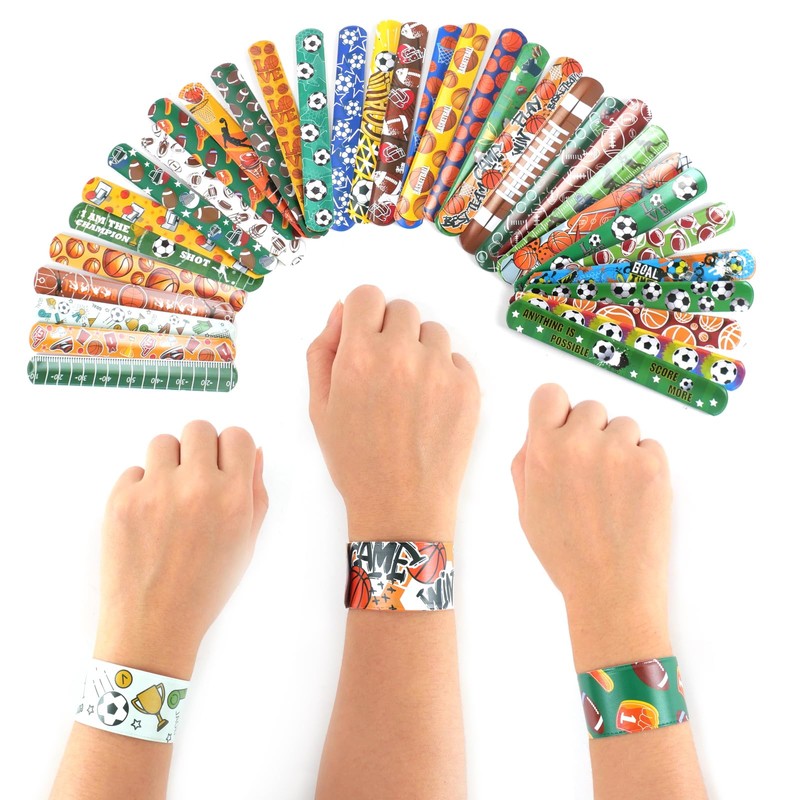 34 PCs Slap Bracelets Slap Wrist Bands with 34 Designs