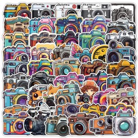 Pack of 50 Vintage Camera Stickers Water Bottles Stickers Book Accessories for Laptop, Journaling, Scrapbook for Adults and Teenagers