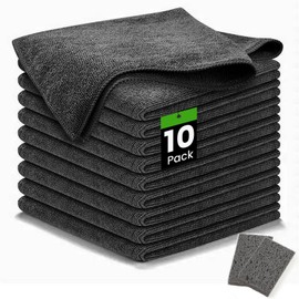 RUISTLI 10 PCS-Trapos de Cocina-Microfibra 25*25CM,Trapos de Limpieza Trapo Microfibra,Trapos Multifuncional,Cocina Accesorios Productos de Limpieza Del Hogar,Grueso,Absorbente de Agua,Lavado Duradero