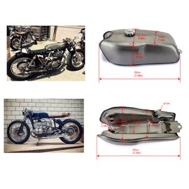 Tarazon 2.4 Gallon 9L Cafe Racer Gas Fuel Tank Custom Tank for Honda Yamaha Suzuki Kawasaki Universal 2.4 Gallon Vintage Tank
