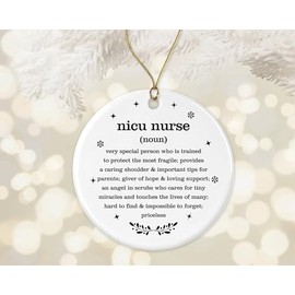Nicu Nurse Christmas Ornament, Nicu Nurse Definition Dictionary Gift, for Nicu Nurses, Best Nicu Nurse Ever, Christmas Ornament Gift for Nicu Nurse Retirement Printed on Both Sides