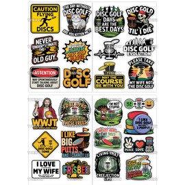 50 Pcs Disc Golf Stickers, Waterproof Vinyl for Water Bottle, Laptop, Skateboard, Helmet, Car Decal Award Motivational Decals Perfect Disc Golf