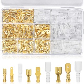 Cable lugs set, 450 pieces blade receptacles set, 2.8 mm, 4.8 mm, 6.3 mm flat connector, male and female crimp connectors, assortment cable lugs, flat connectors for car, motorcycle, car