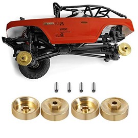 XUNJIAJIE 4pcs Heavy Duty Brass Wheel Hex Adapter 5 mm for Axial SCX24 AXI90081, 1:24 RC Crawler Car Upgrades Accessories
